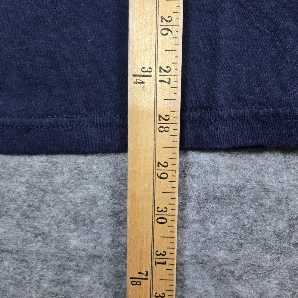 Y2K Fruit of the Loom Mens Navy Blue Vintage Pocket T-Shirt Large - Picture 5 of 6